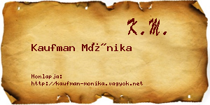 Kaufman Mónika névjegykártya