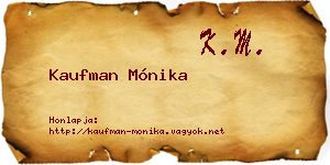 Kaufman Mónika névjegykártya